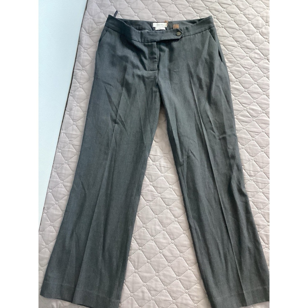 Calvin Klein Womens Business Casual Grey Pants Size 10p Classic Fit